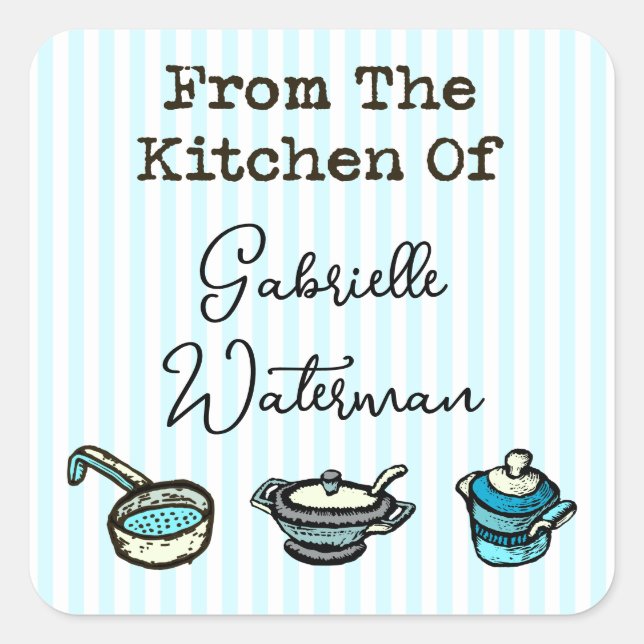 "From The Kitchen Of" Sticker Template (Front)