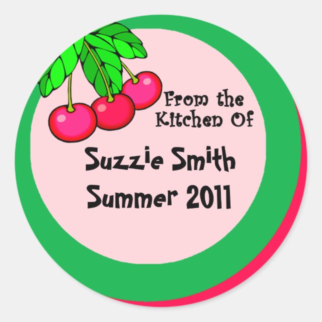 From the Kitchen of with Cherries Canning Labels (Front)