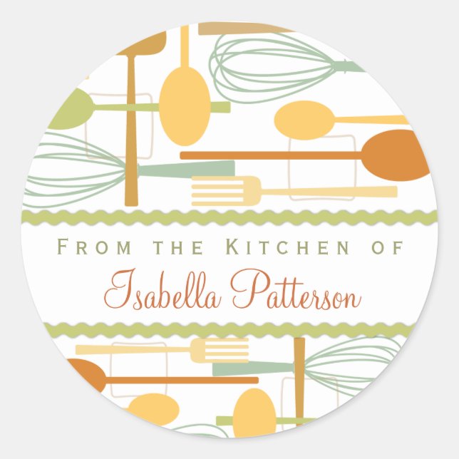 From the Kitchen Retro Cooking Utensils Sticker (Front)