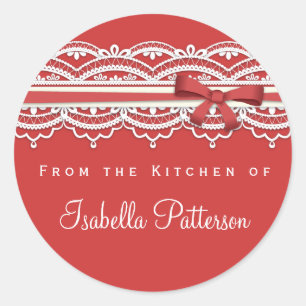 From the Kitchen Vintage Lace Red Sticker