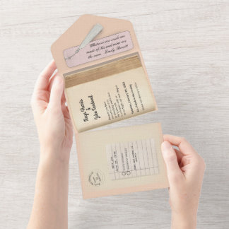 From the Library- Classic & Romantic Book Wedding All In One Invitation