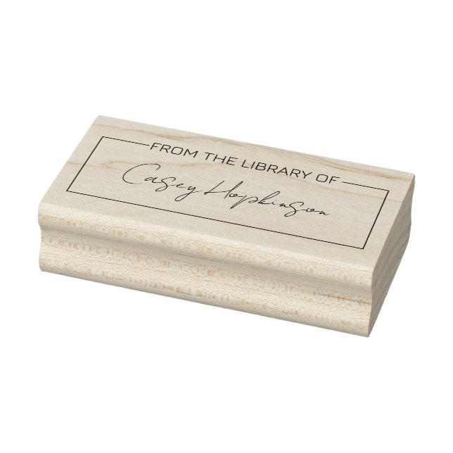 From the Library of Book plate modern Rubber Stamp (Stamp)
