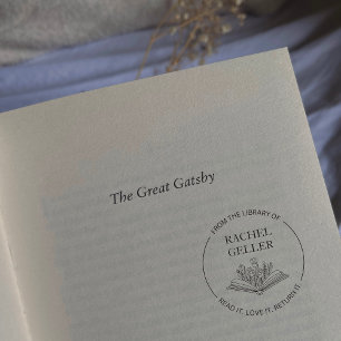 From the Library of Book Stamp Elegant Flowers