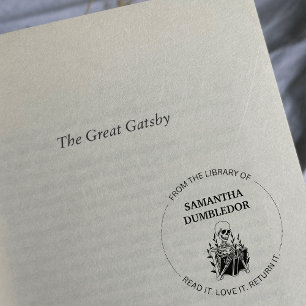 From the Library of Book Stamp Gothic Flowers