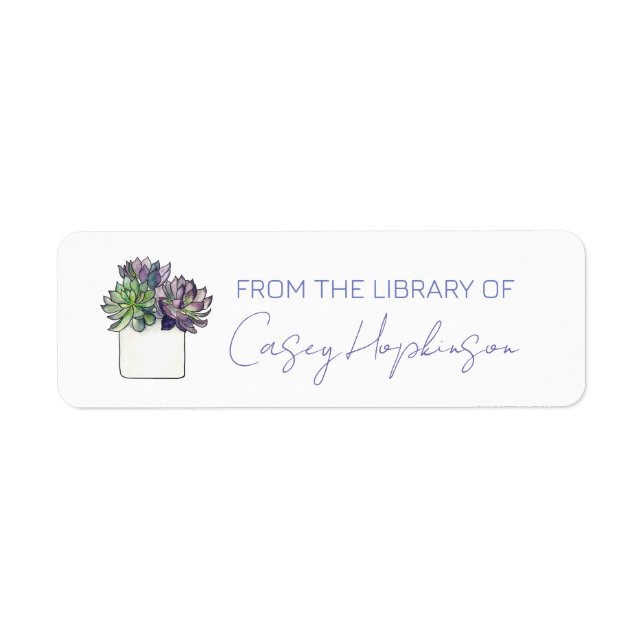 From the Library of Book sticker Personalised (Front)