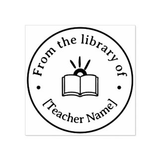 From The Library Of Custom Book Teacher Classroom Rubber Stamp