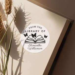 From The Library of Custom Name Personalised Book Classic Round Sticker
