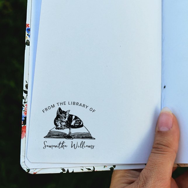 From the Library Of, Cute Cat Book   Rubber Stamp (Creator Uploaded)