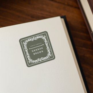 From The Library Of Elegant Bookplate Sticker