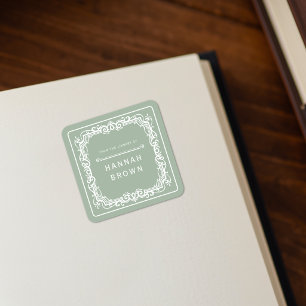 From The Library Of Elegant Bookplate Sticker
