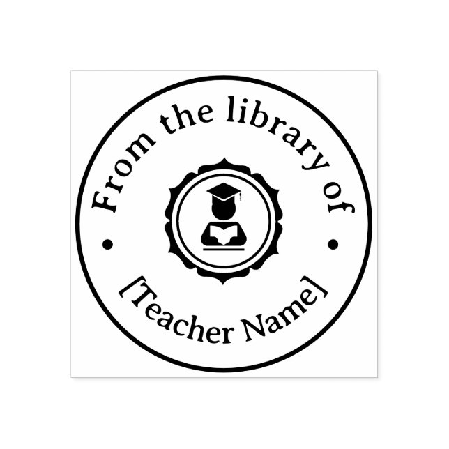 From The Library Of Ex Libris Graduation Teacher  Rubber Stamp (Imprint)