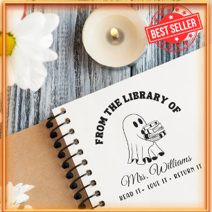From The Library Of   Funny Ghost Teacher Book Self-inking Stamp