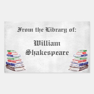 From the Library of Gothci Letter Custom Bookplate Rectangular Sticker