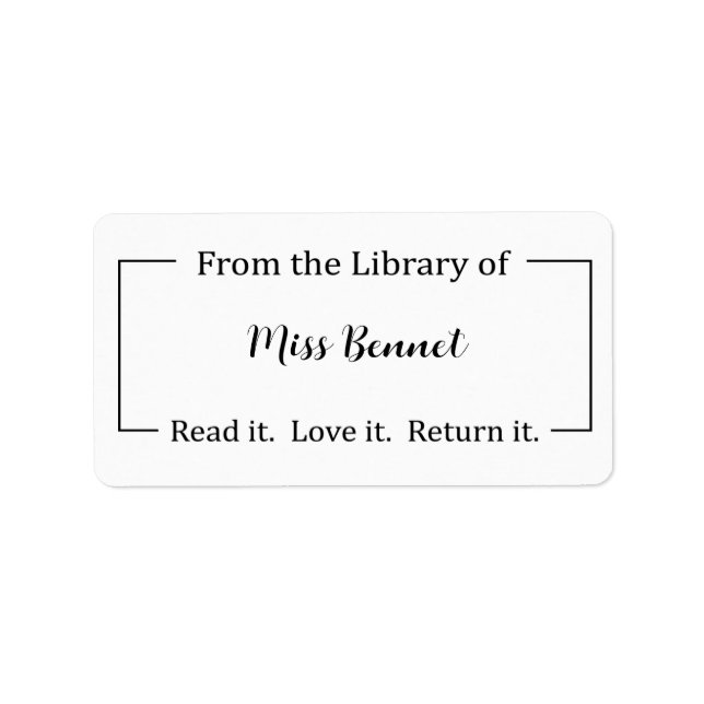 From the Library of Label, Teacher Stickers (Front)