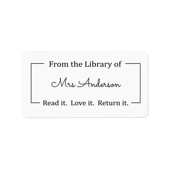 From the Library of Labels, Library Stickers (Front)