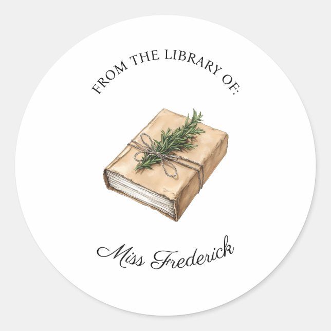 From the Library of Labels, Teachers Classic Round Sticker (Front)