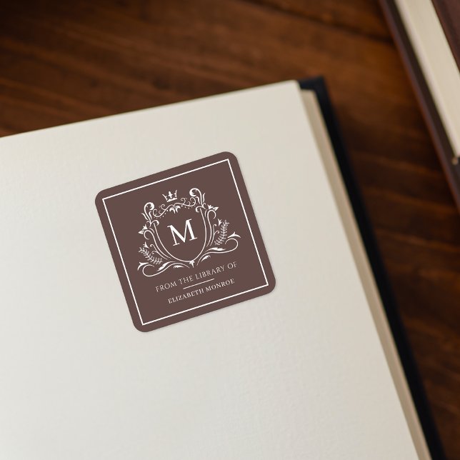 From The Library Of Monogram Bookplate Sticker (Creator Uploaded)