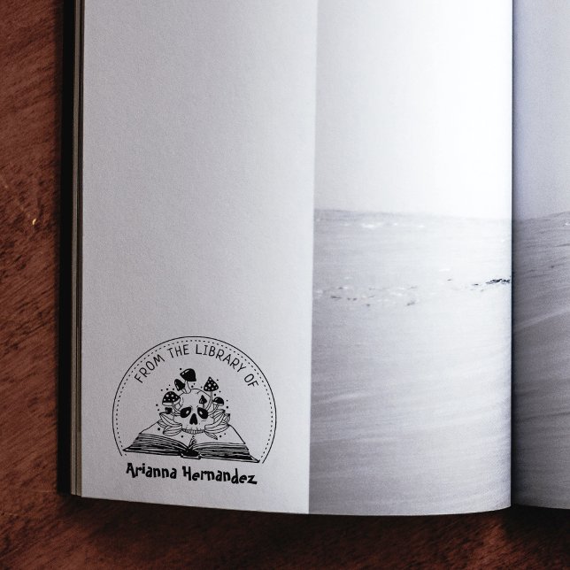 From The Library Of, Mystic Mushroom Skull  Rubber Stamp (Creator Uploaded)