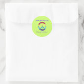 "From the library of" peace sign bookplate Classic Round Sticker (Bag)