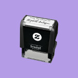 From The Library Of Script Signature Name Template Self-inking Stamp<br><div class="desc">The top line of the display text reads "From The Library Of". You can edit it if desired. Also,  you can edit the script in the second line of display text to show a name as a signature.</div>
