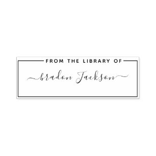 From The Library Of Simple Handwritten Script Name Self-inking Stamp