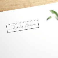 From The Library Of Simple Script Name Rubber Stam