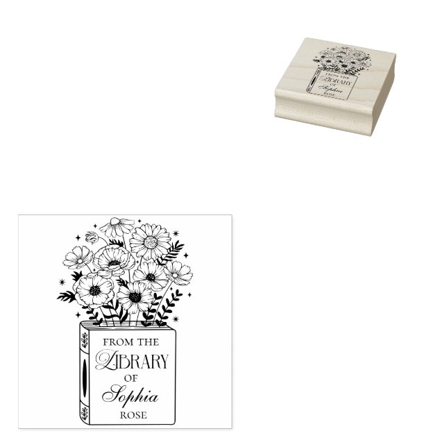 From The Library Of Simple Script Name Rubber Stamp (Stamped)