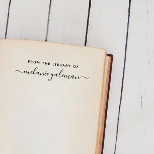 From The Library Of Simple Script Name Rubber Stamp