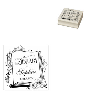 From The Library Of Whimsical Name Rubber Stamp