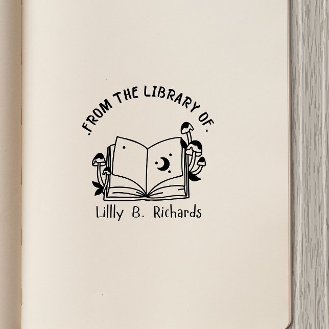 From the Library of [Your Name] – Magical Book Rubber Stamp (Creator Uploaded)