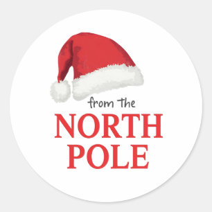 From the North Pole Christmas Sticker   Santa Hat 