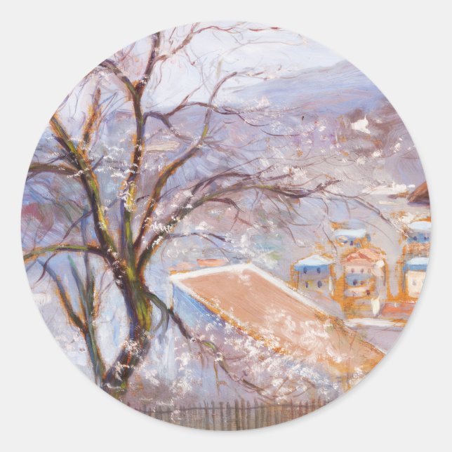 From the outskirts of Paris, Hugo Simberg  Classic Round Sticker (Front)