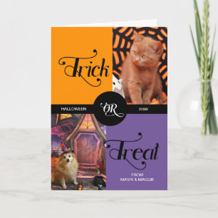 From the Pet Trick or Treat Halloween Two Photos Card