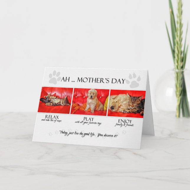 from the Pets on Mother's Day Fun Kitten and Puppy Card (Front)