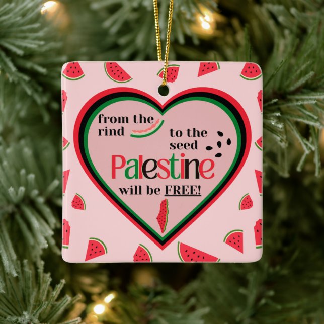 From the Rind to the Seed Palestine will be Free! Ceramic Ornament (Tree)