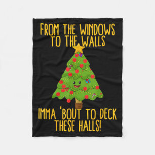 From The Window To The Wall Christmas Tree Em Xmas Fleece Blanket