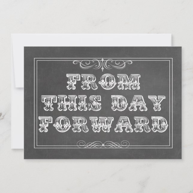 From This Day Forward Retro Chalkboard Wedding Invitation (Front)