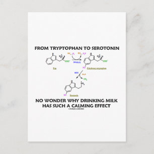From Tryptophan To Serotonin (Chemistry Humour) Postcard