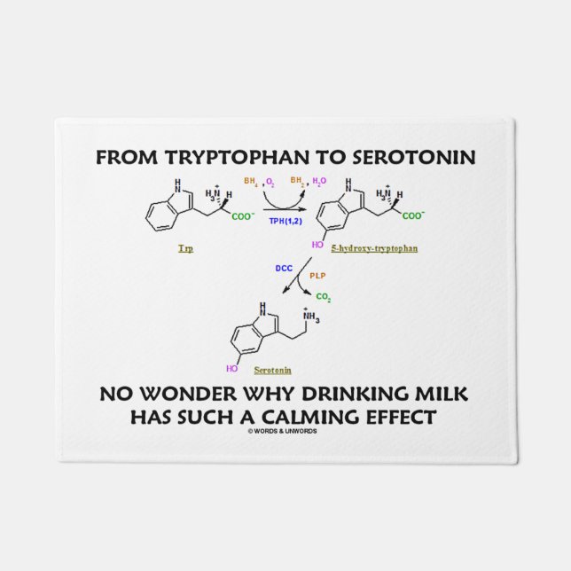 From Tryptophan To Serotonin Milk Calming Effect Doormat (Front)