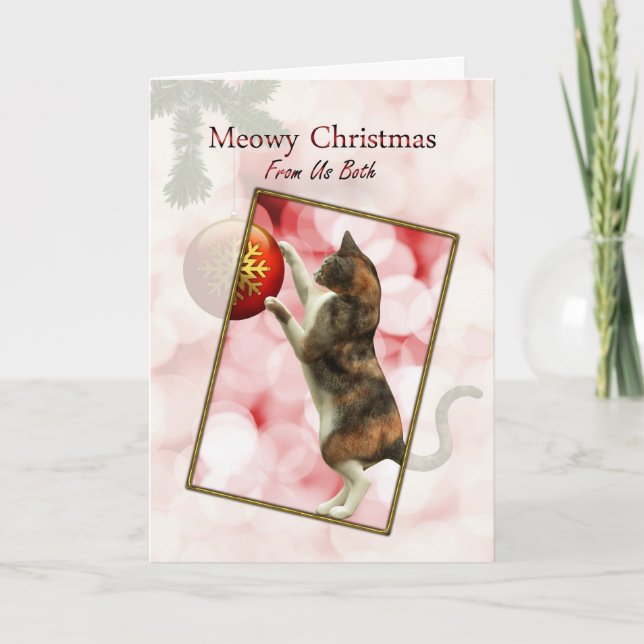 From us both, Meowy Christmas Holiday Card (Front)