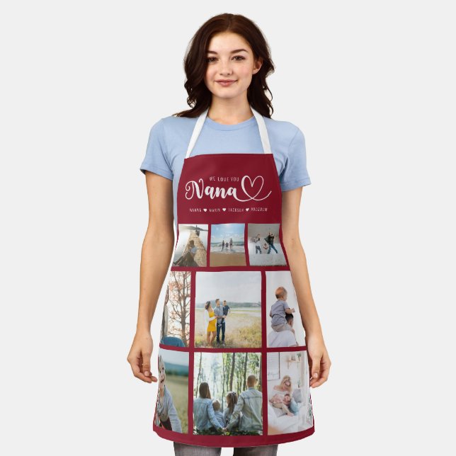 From Us Family Photo Collage We Love You Nana Apron (Worn)