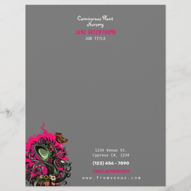 From Venus Custom Letterhead (Front)