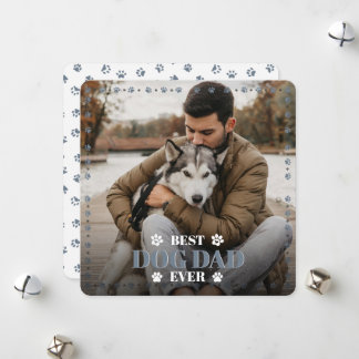 From Your Dog Photo Slate Grey Flat Dog Dad Father Holiday Card