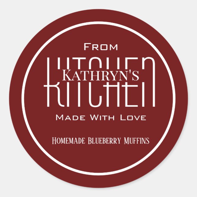From Your Kitchen Personalised Sticker (Front)