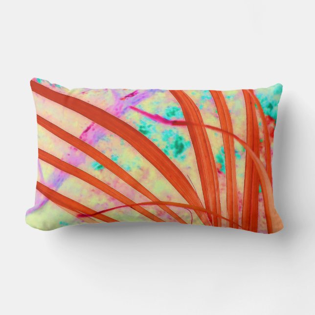 Fronds Go Red Lumbar Cushion (Front)