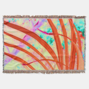 Fronds Go Red Throw Blanket