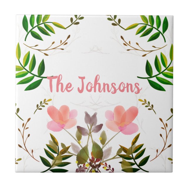 Fronds, Leaves and Flowers Tile (Front)