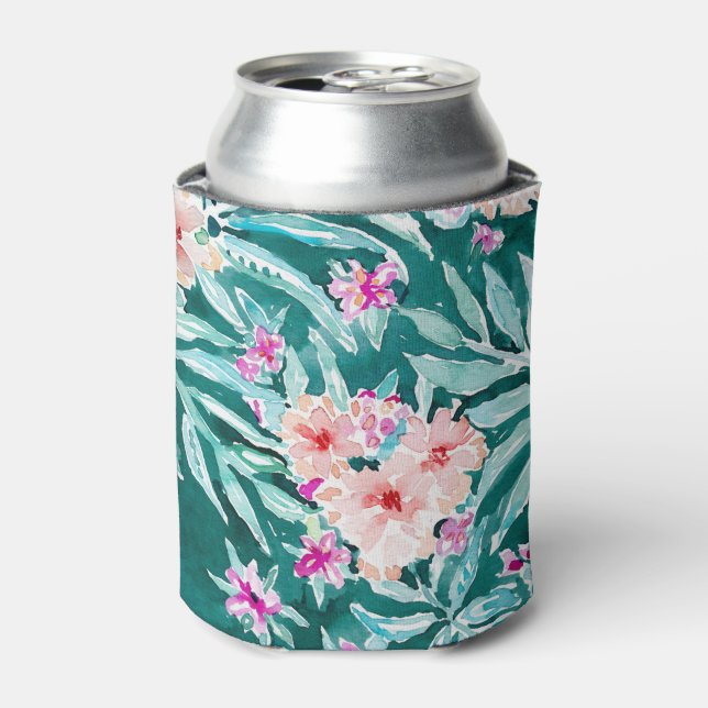 FRONDS ON FLEEK Tropical Palm Hawaiian Floral Can Cooler (Can Front)