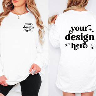 Front and Back Design Custom Logo Long Sleeved T-Shirt
