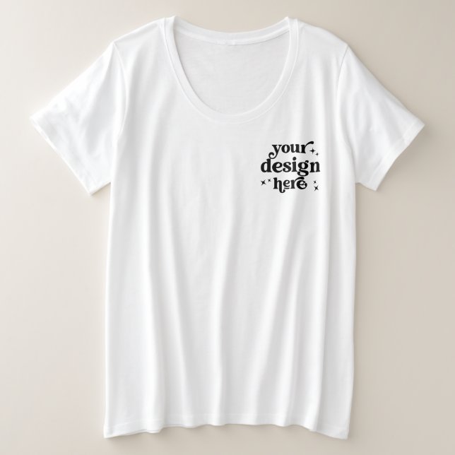 Front and Back Design Custom Logo Personalised Plus Size T-Shirt (Design Front)